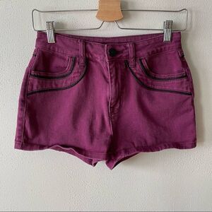 BDG Erin High-Rise Purple/Maroon Denim Shorts - Size: 25